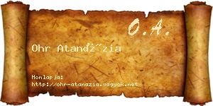 Ohr Atanázia névjegykártya